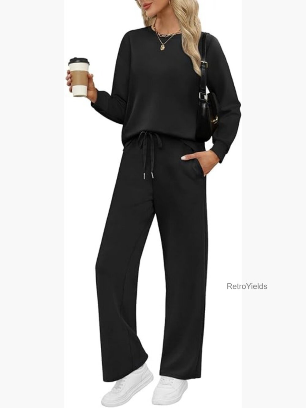 2 Piece Lounge Set - Long Sleeve Sweatsuit Travel Outfit